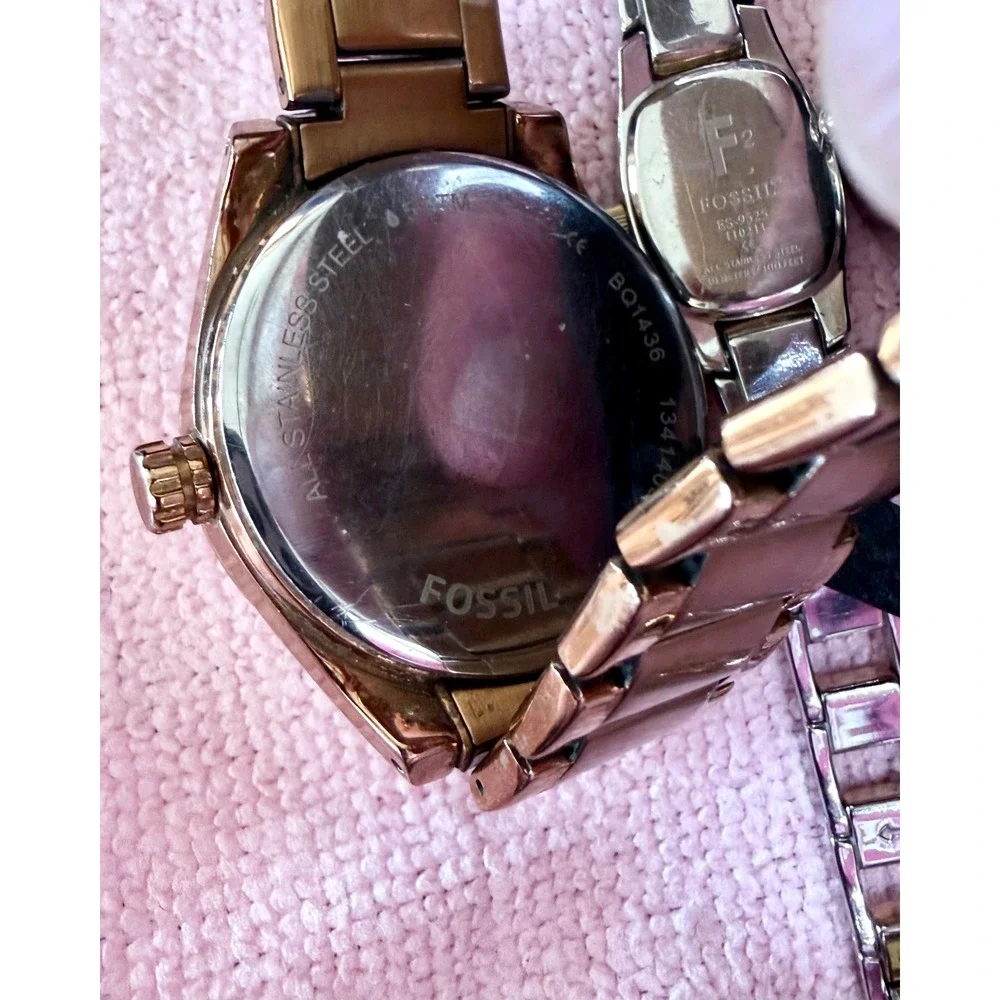 Lot 8 Working Watches 6 Fossil 2 Relic Quartz Ladies Mens Mixed Styles